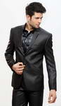 Чёрный классический мужской костюм-двойка + шёлковая рубашка