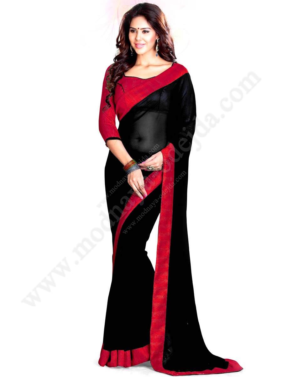 chiffon black saree