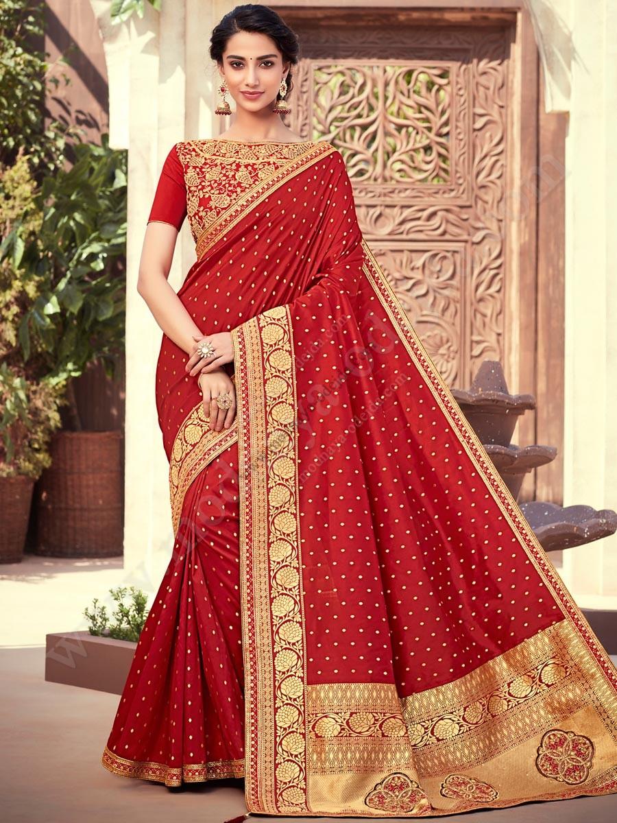 für Damen Einheitsgröße Sari mit ungenähter Bluse Orange indisches Geschenk Sari mit Stickerei 