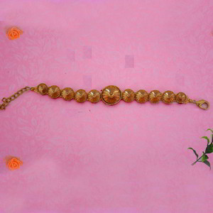 Золотой латунный индийский браслет со стразами