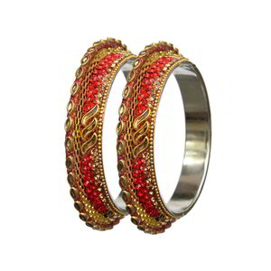 Бордовый и золотой латунный индийский браслет со стразами, искусственными камнями