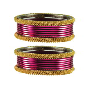 Золотой и розовый индийский браслет из латуни