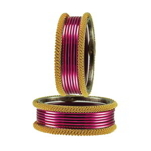 Золотой и розовый индийский браслет из латуни