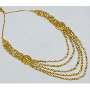 Золотые индийское украшение на шею со стразами, искусственными камнями