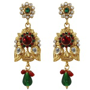 Бордовое, золотое и красное индийское украшение на шею со стразами, искусственными камнями, бисером
