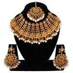 *Бежевое, коричневое и золотое индийское украшение на шею со стразами, искусственными камнями