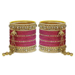 Золотой и розовый латунный индийский браслет со стразами, бисером