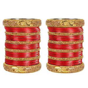 Бордовый, золотой и красный индийский браслет со стразами, перламутровыми бусинками