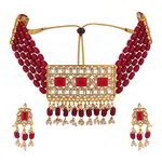 *Молочное и золотое индийское украшение на шею с бисером