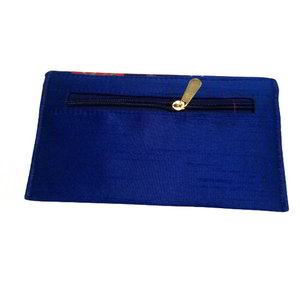 Синяя женская сумочка-клатч из шёлка-сырца