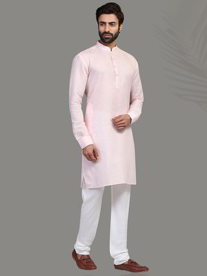 Розовый хлопковый индийский национальный мужской костюм