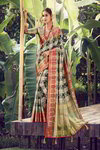 *Разноцветное жаккардовое и шёлковое оригинальное красивое индийское сари