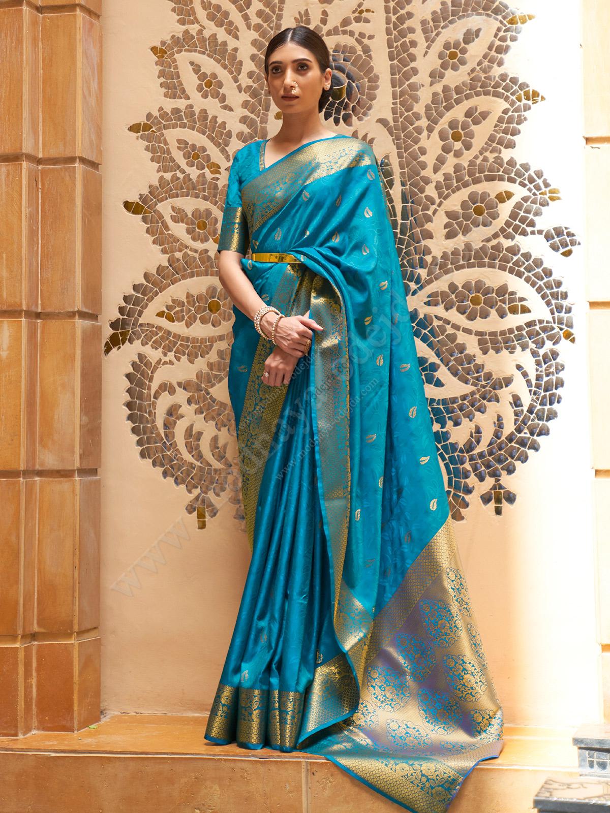 Nuestra compañía Fraternidad Marco Polo Azul Y Rojo Disfraz De Del Sur De La India Sari De Seda Arte Saree |  lagear.com.ar