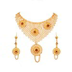 *Коричневое и золотое индийское украшение на шею со стразами
