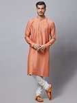 *Рыже-оранжевый индийский национальный мужской костюм из шёлка